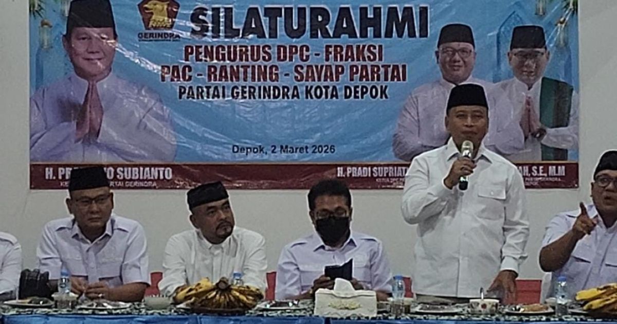 Supian Suri menegaskan politik harus berpihak pada rakyat saat silaturahmi Gerindra Kota Depok. Ia menekankan pentingnya soliditas kader dan kerja nyata bagi masyarakat.