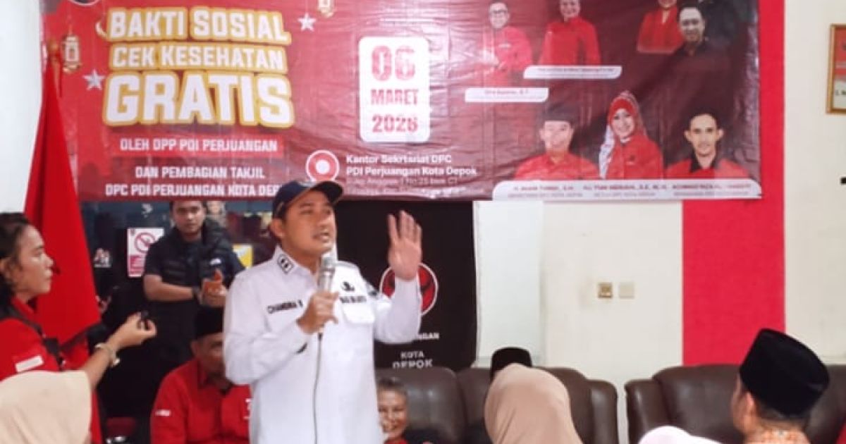 Wakil Wali Kota Depok Apresiasi Baksos Pemeriksaan Kesehatan Gratis DPC PDI Perjuangan