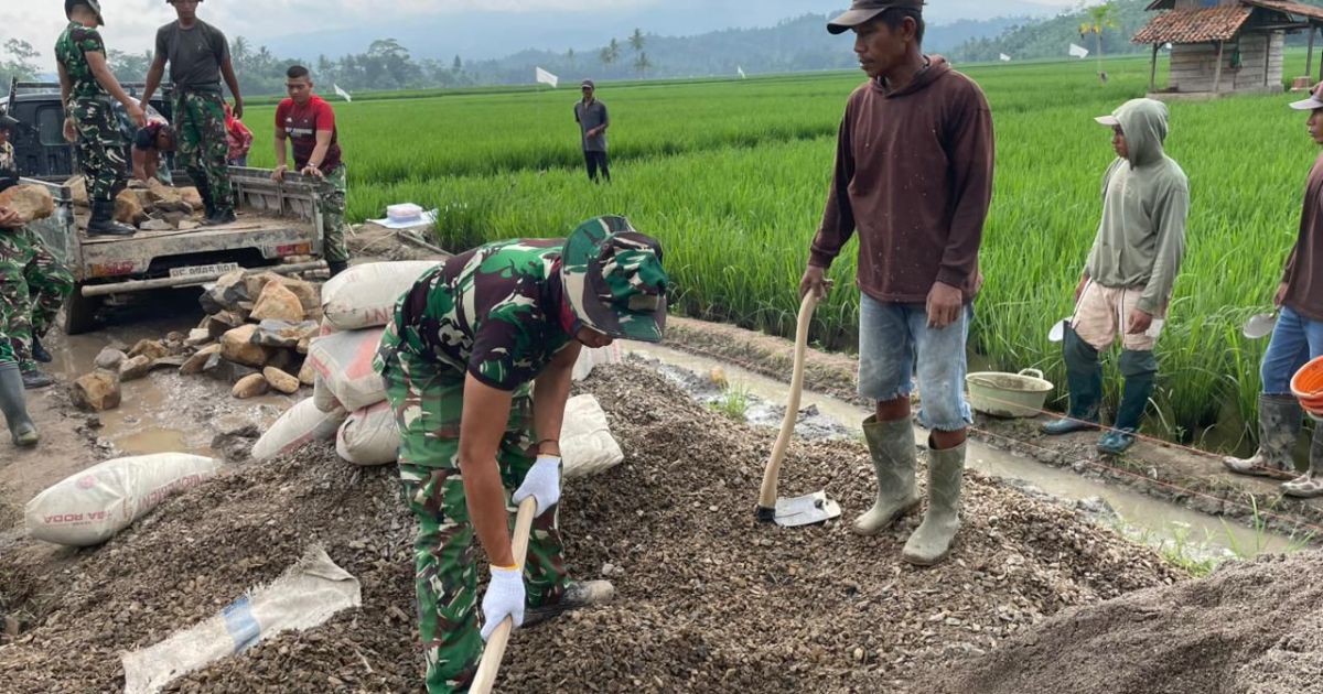 Hari Ketiga TMMD ke-127 Pesawaran, Pembangunan Jalan Rabat Beton Capai 90 Meter