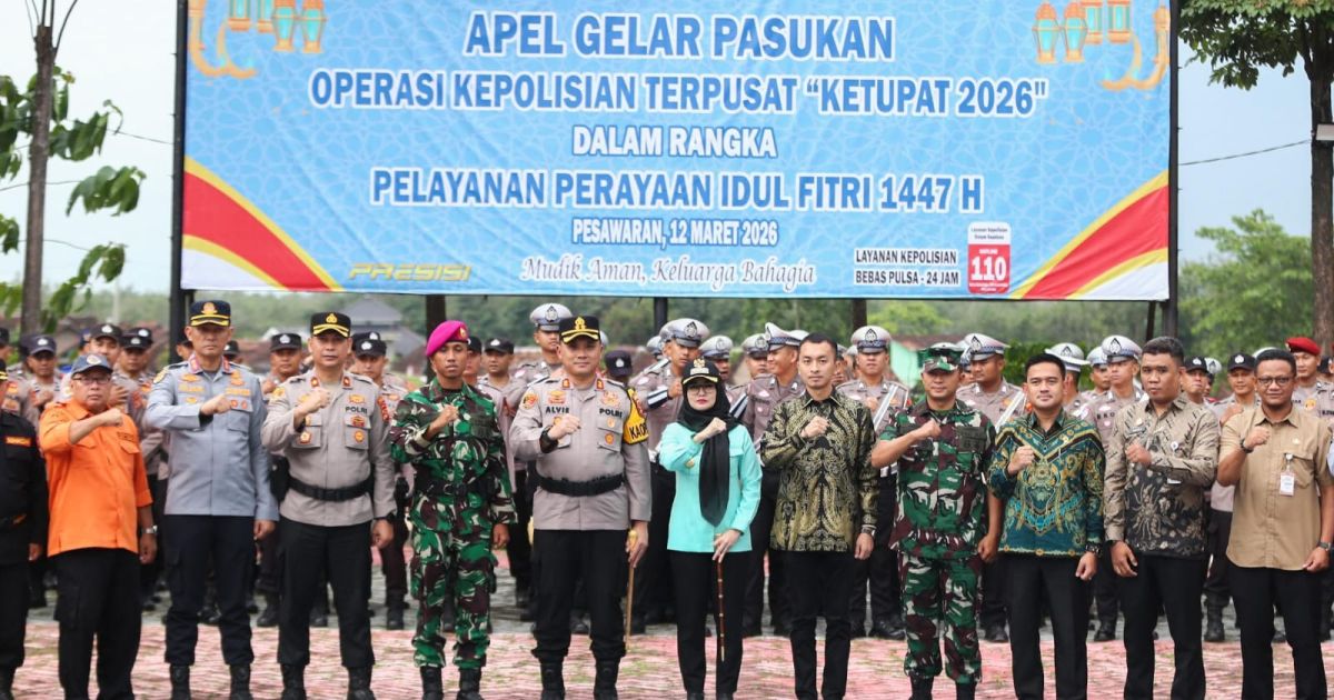 Bupati Pesawaran Pimpin Apel Gelar Pasukan Operasi Ketupat Krakatau 2026