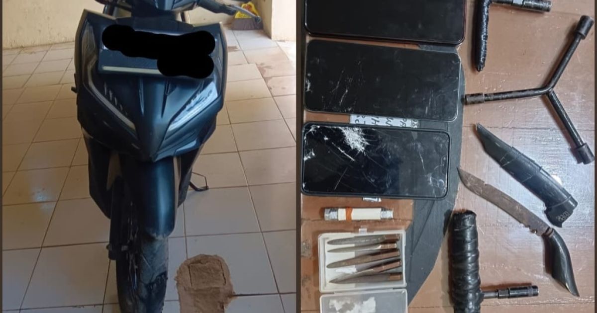 Narng bukti kejahatan dua pelaku curat, motor milik anggota DPRD di Pesawaran.