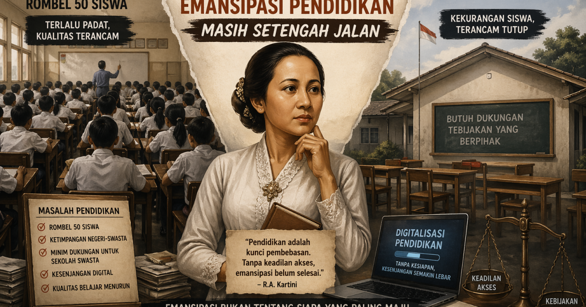 Hari Kartini menjadi momentum refleksi terhadap ketimpangan akses dan kualitas pendidikan di Indonesia.