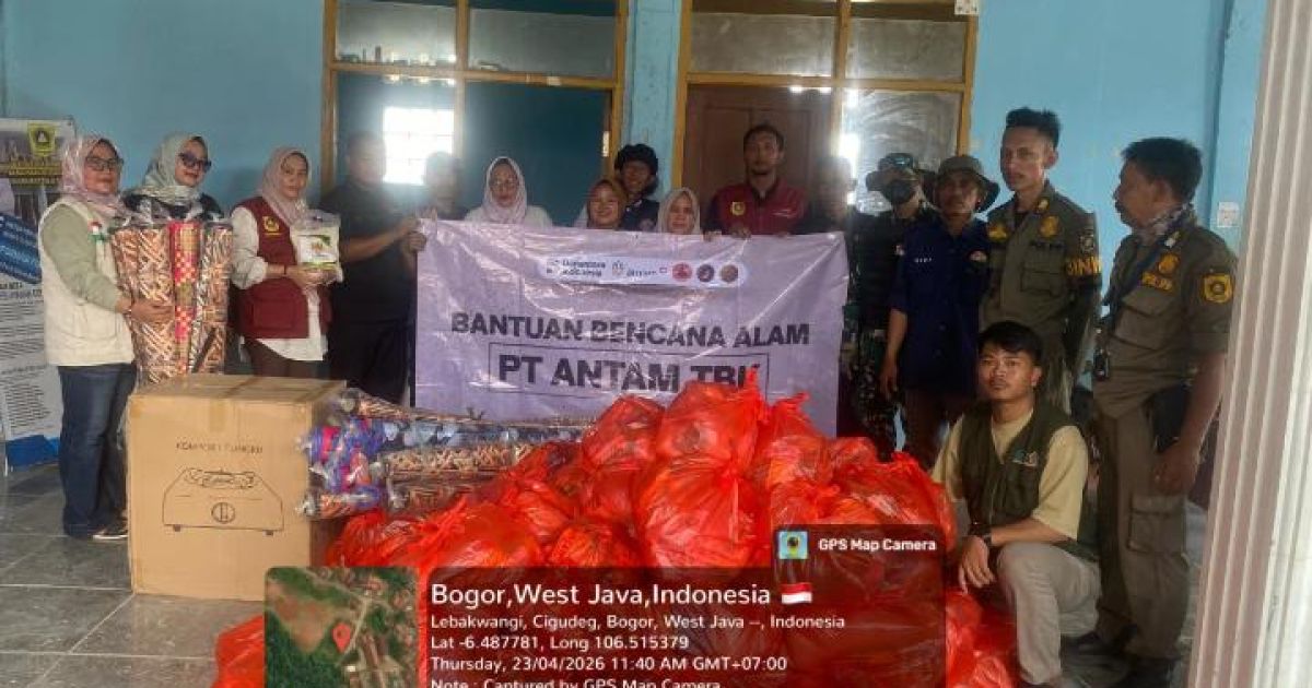 CSR ANTAM Pongkor Salurkan 317 Paket Bantuan untuk Korban Banjir Bogor