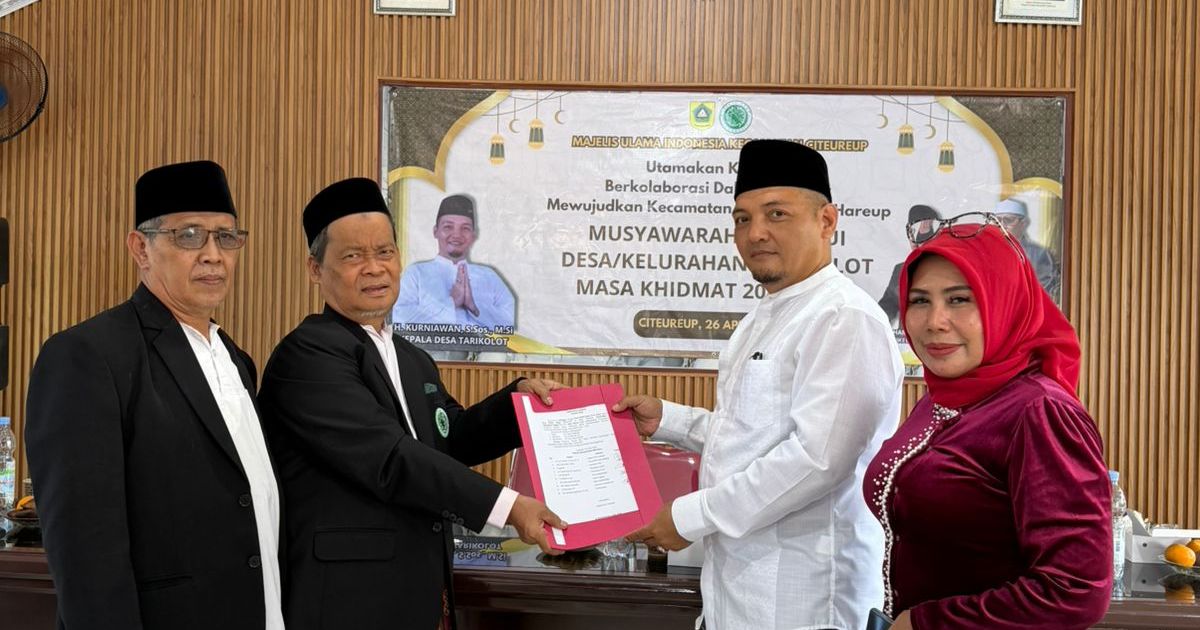 MUI Desa Tarikolot, Citeureup, Bogor, tetapkan kepengurusan baru periode 2026–2031. KH Ujang Saepudin kembali terpilih sebagai ketua.