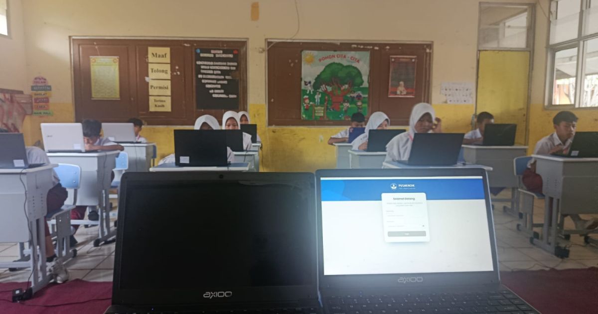Suasana Pelaksanaaan Tes Kemampuan Akademik (TKA) Tahun Pelajaran 2025/2026 bagi siswa kelas VI pada Senin hingga Selasa, 27–28 April 2026 di SD Negeri Bantarkambing 02, Kecamatan Rancabungur, Kabupaten Bogor.