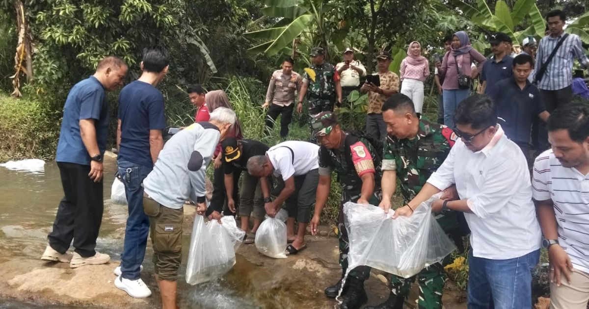 PTPN Nusantara IV Distrik Jawa Barat-Banten menebar 10 ribu bibit ikan di Sungai Cidurian sebagai bagian dari program CSR dan pemulihan ekosistem.