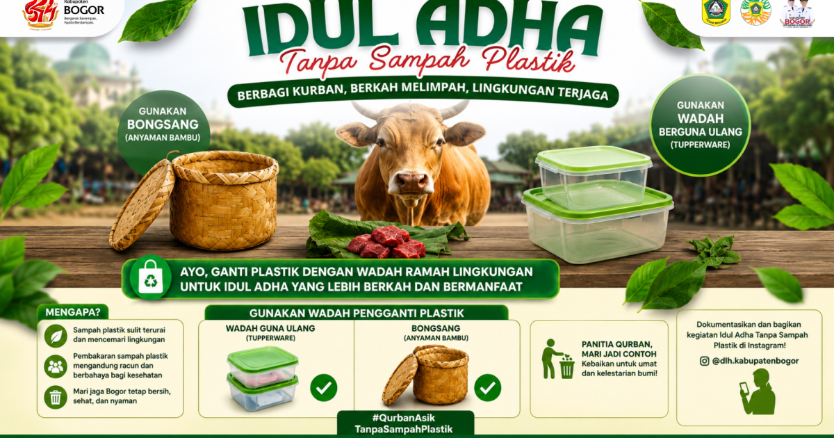 Pemkab Bogor Ajak Warga Kurban Tanpa Kantong Plastik, DLH Imbau Gunakan Wadah Ramah Lingkungan