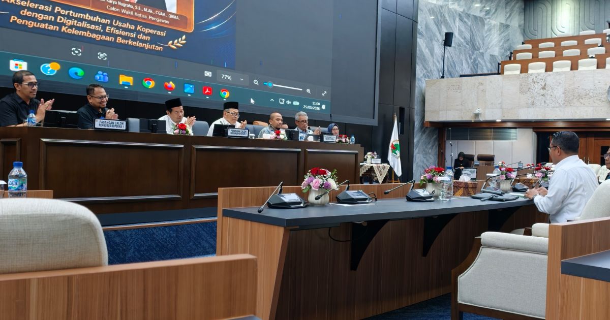 Debat kandidat Pengurus dan Pengawas Koppeg Setjen DPR RI periode 2026–2030 membahas digitalisasi koperasi, USP syariah, peningkatan SHU, dan kesejahteraan anggota.