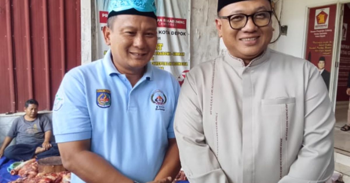 DPC Gerindra Depok Sembelih 2 Sapi dan 5 Kambing, Perkuat Kebersamaan di Idul Adha