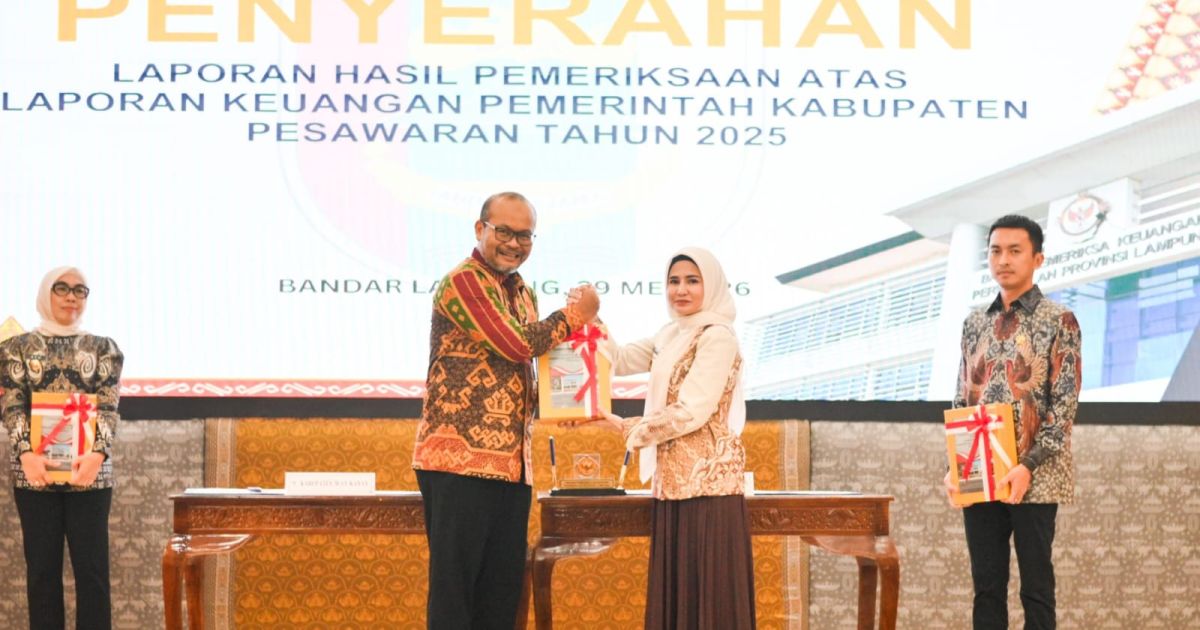Pemkab Pesawaran kembali meraih opini WTP dari BPK RI atas LKPD 2025. Capaian ini menjadi WTP ke-10 berturut-turut sejak tahun 2016.