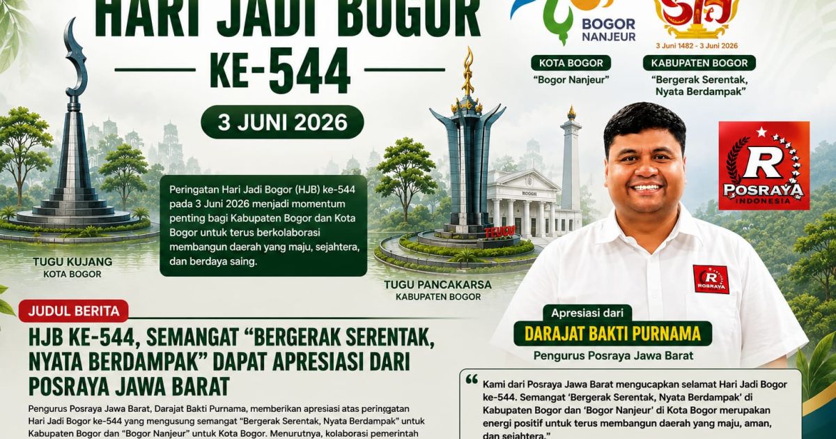 Posraya Jabar Apresiasi Semangat HJB ke-544, Dorong Kolaborasi untuk Kemajuan Bogor