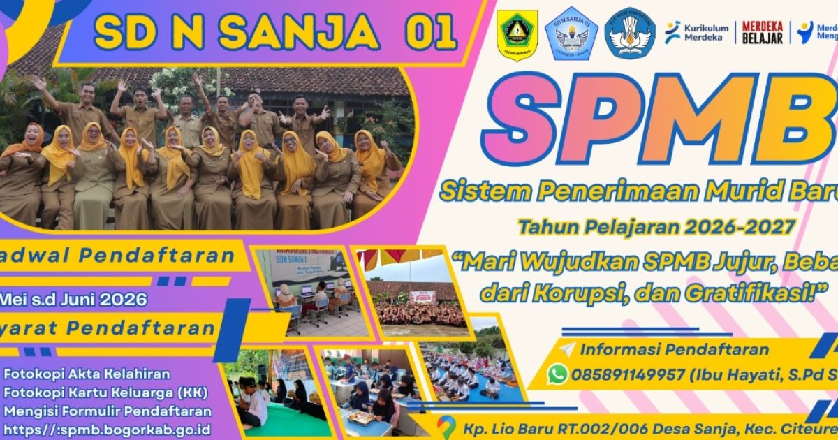 SDN Sanja 01 Buka Pendaftaran SPMB 2026/2027, Siapkan Layanan Informasi bagi Orang Tua Murid