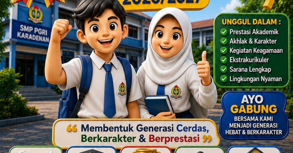 SMP PGRI Karadenan Cibinong Buka Penerimaan Siswa Baru 2026/2027, Unggulkan Prestasi, Karakter, dan Keagamaan