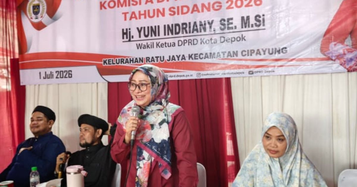 Wakil Ketua DPRD Kota Depok Yuni Indriany menegaskan komitmennya mendukung majelis taklim dan kegiatan keagamaan saat sosialisasi tugas Komisi A DPRD di Kelurahan Ratujaya, Kecamatan Cipayung. Dukungan diberikan melalui fasilitasi sarana pengajian hingga penguatan pembinaan masyarakat.
