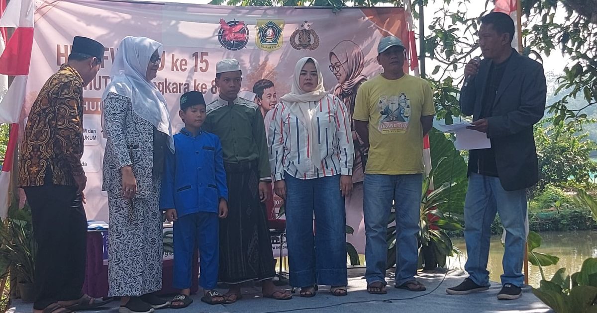 FWHBU bersama Polres Bogor menggelar santunan bagi 34 anak yatim di Desa Babakan, Ciseeng. Kegiatan dalam rangka HUT Bhayangkara ke-80 dan HUT FWHBU ke-15 ini juga diisi penyuluhan hukum dan penguatan kepedulian sosial.