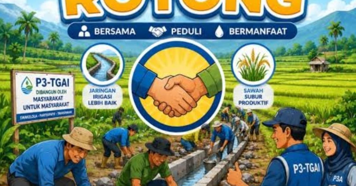 Gambar Ilustrasi: Pekerjaan Program Percepatan Peningkatan Tata Guna Air Irigasi (P3AI) di Desa Banjarwangi, Kecamatan Ciawi, Kabupaten Bogor.