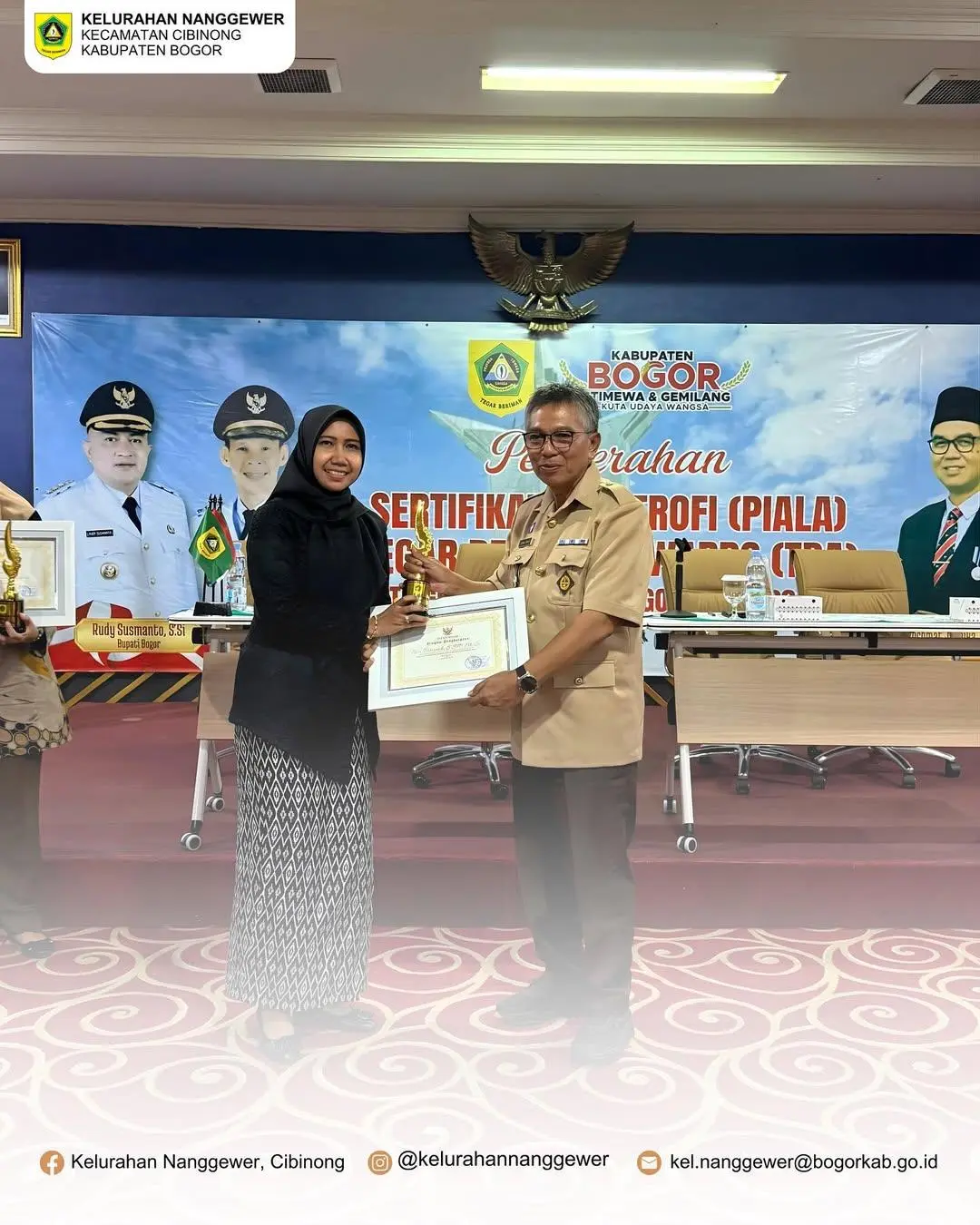 Lurah Nanggewer Raih Tegar Beriman Award 2025, Bupati Rudy: Pelayanan Publik Harus Terus Berinovasi