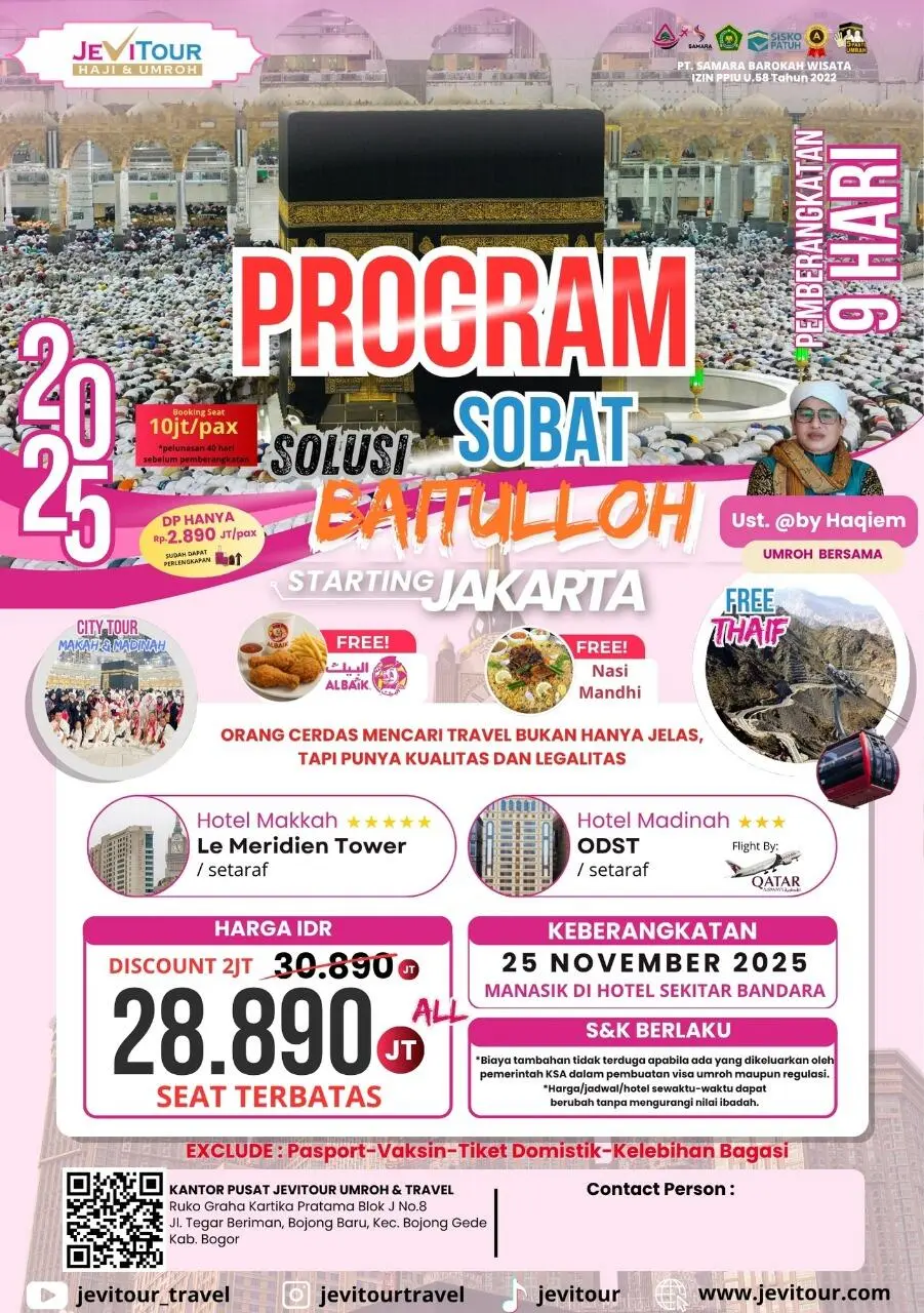 Jevi Tour Beri Harapan Baru, Warga Kurang Mampu Bisa Umroh dengan Skema Cicilan Tanpa Bunga