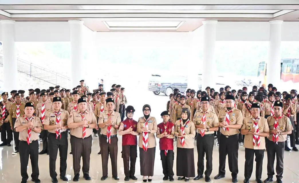 Nanda Indira Lepas 86 Pramuka Pesawaran ke Jambore Daerah Lampung