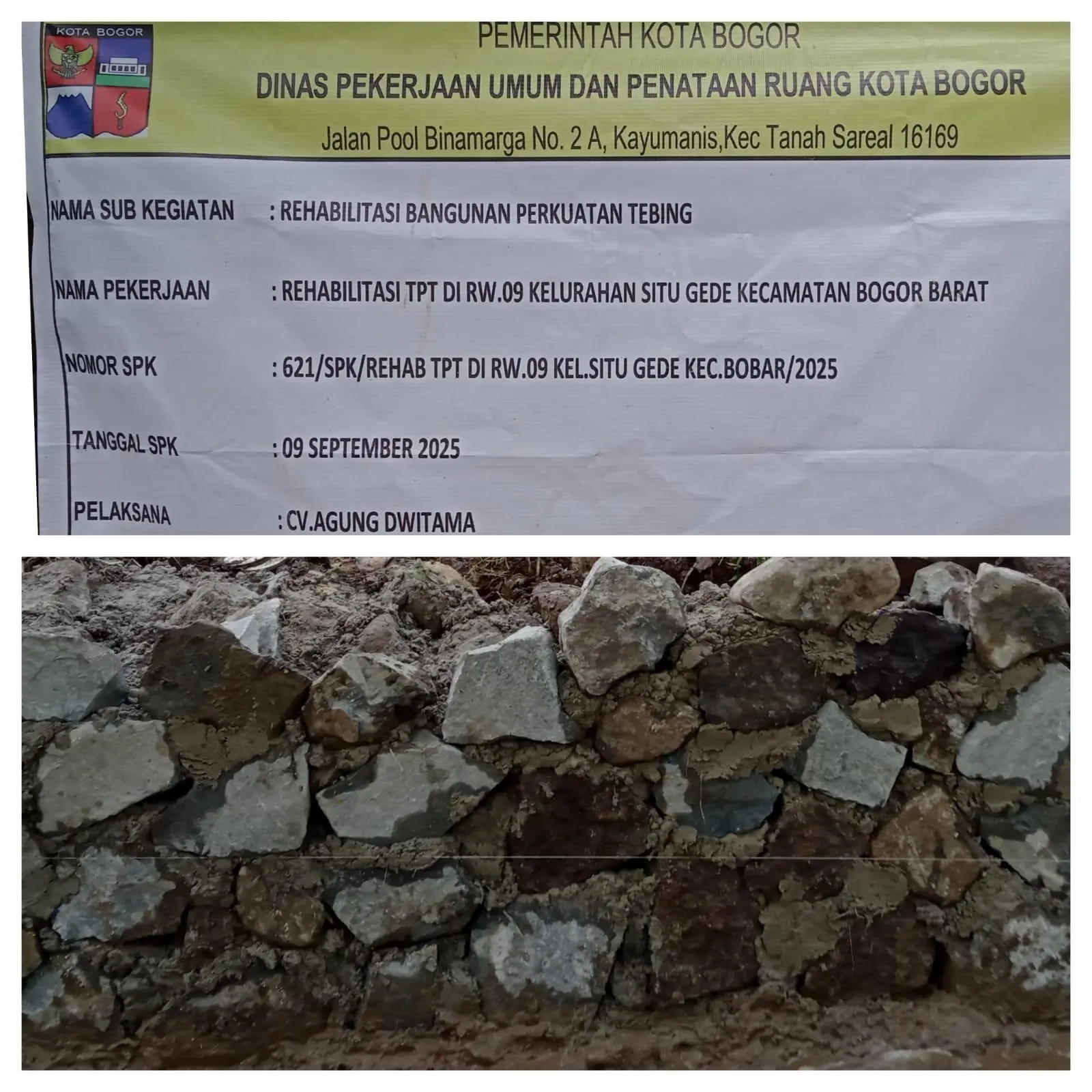 Rehabilitasi TPT Bernilai Miliaran di Bogor Diduga Tak Sesuai Spesifikasi