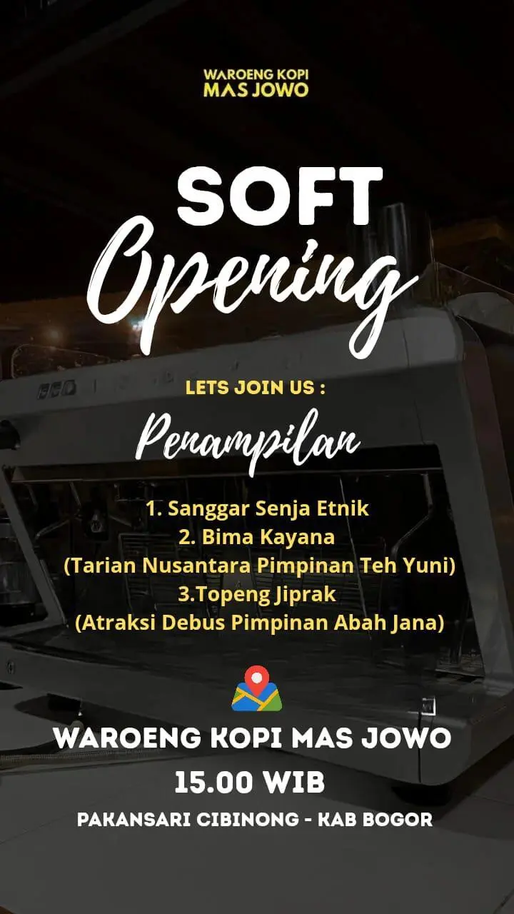 Soft Launching Waroeng Kopi Mas Jowo Meriah dengan Tarian, Musik Etnik, dan Topeng Jiprak