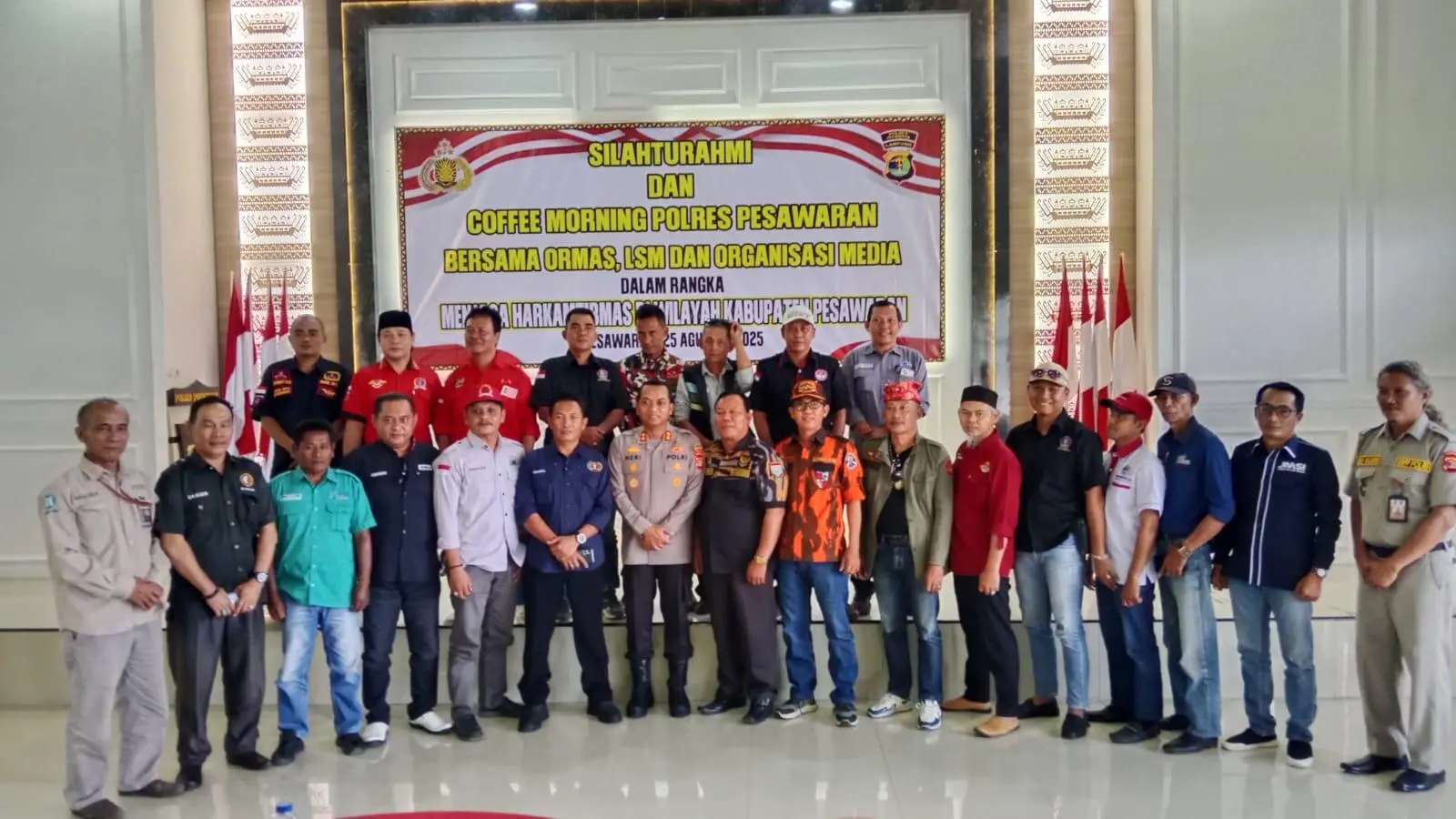 Polres Pesawaran Gelar Coffee Morning Bersama Media, Ormas, dan LSM