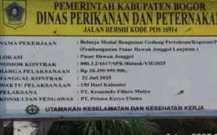 APBD Rp20 Miliar untuk Pasar Hewan Jonggol, Kualitas Material Dipertanyakan