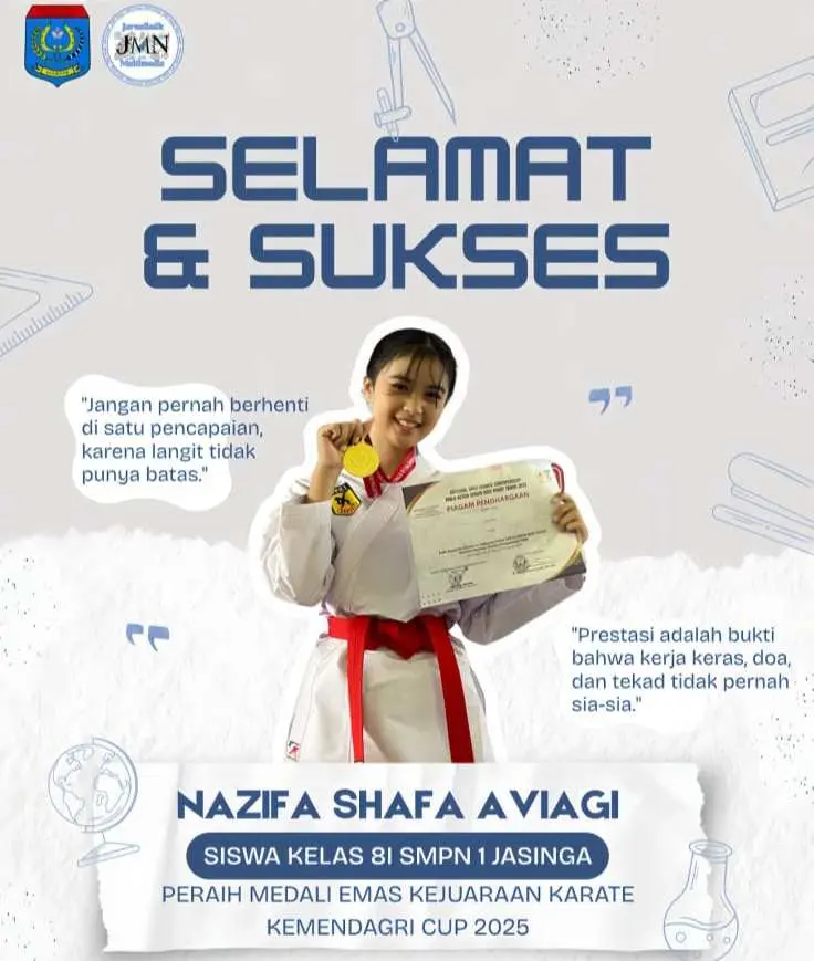 Siswi SMPN 1 Jasinga Raih Emas Karate KEMENDAGRI CUP 2025