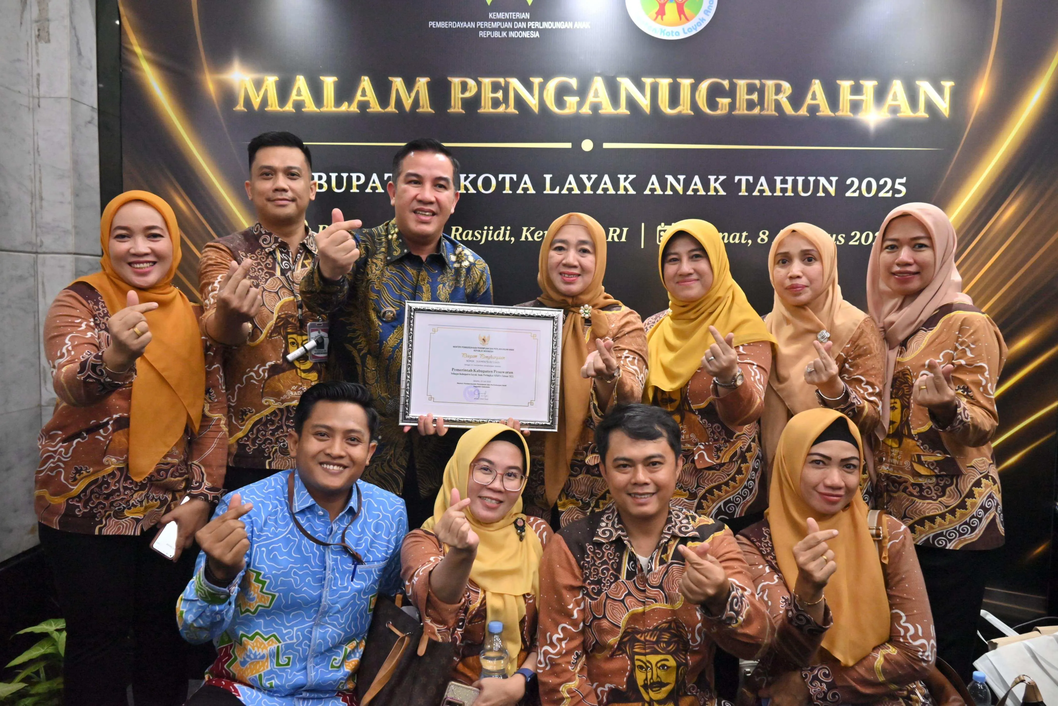 Pesawaran Naik Kategori Nindya, Raih Penghargaan Kabupaten Layak Anak 2025
