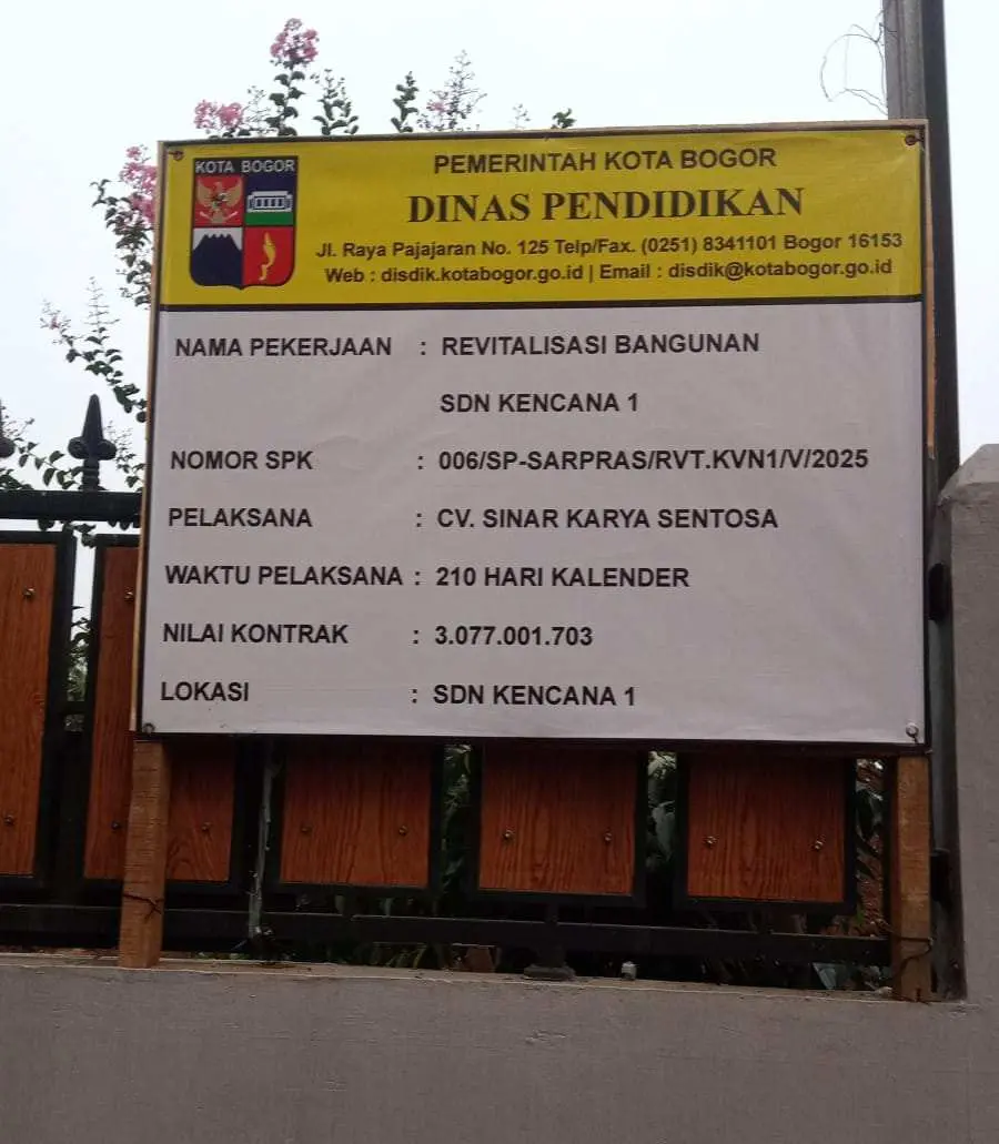 Proyek Sekolah Rp3 Miliar di Bogor Jadi Sorotan, Di Mana Konsultannya?