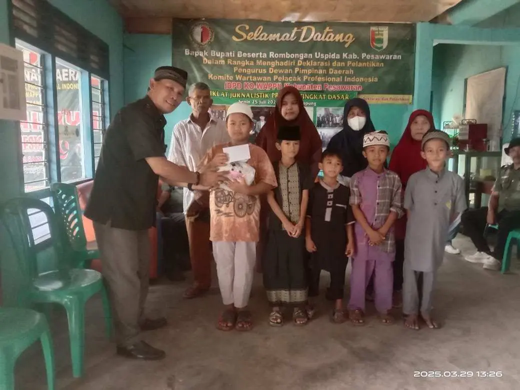 Penghujung Bulan Ramadhan, KO-WAPPI Pesawaran Gelar Santunan Anak Yatim Dan Kaum Dhuafa