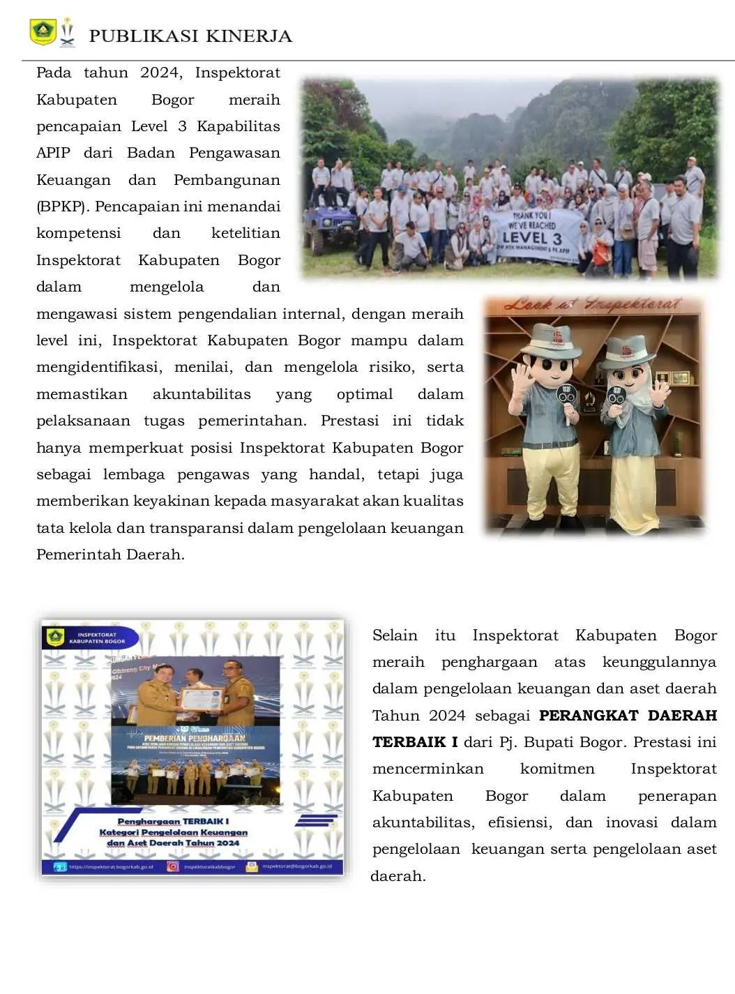 Publikasi Kinerja, Kegiatan Pengawasan Inspektorat Kabupaten Bogor Tahun 2024