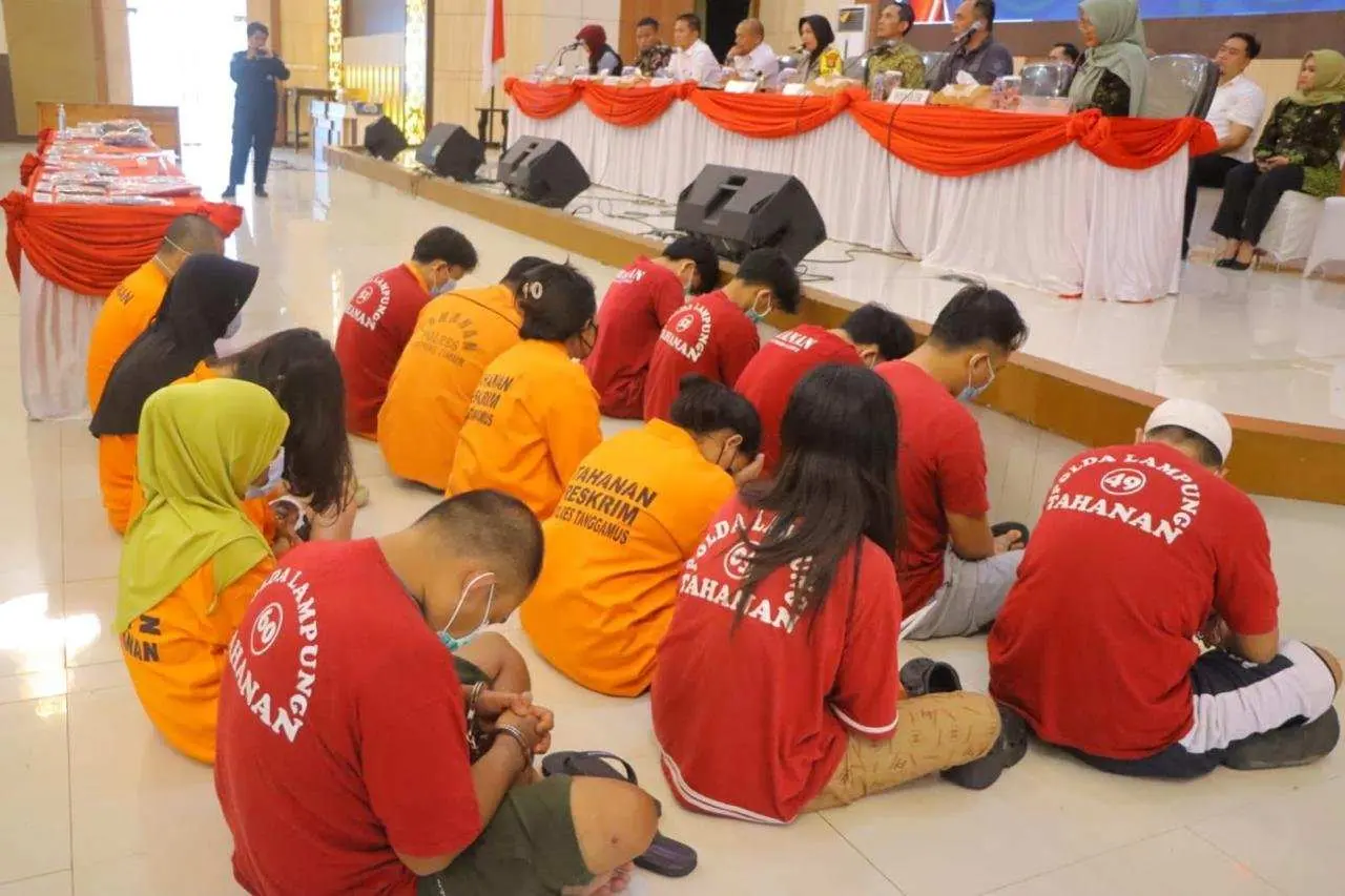 Polda Lampung Amankan 15 Tersangka Pelaku Perdagangan Orang