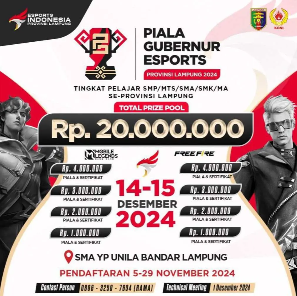 Ayo Segera Daftar! eSports Piala Gubernur Lampung Bakal Segera Digelar