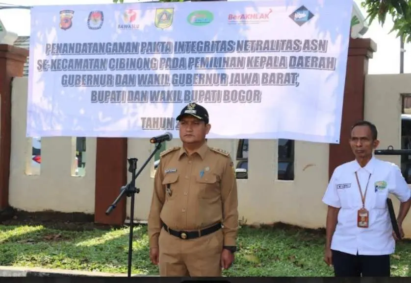 Camat Cibinong Pimpin Pernyataan Pakta Integritas Sikap Netralitas ASN di Pilkada Serentak