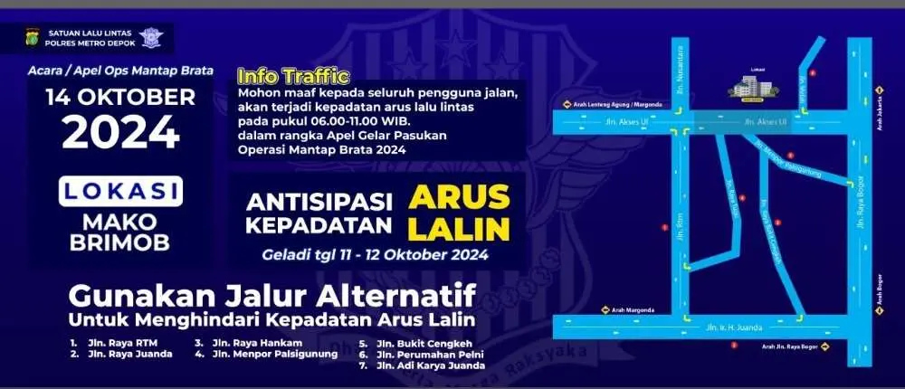 Apel Operasi Mantap Brata di Mako Brimob, Polri Lakukan Rekayasa Lalulintas