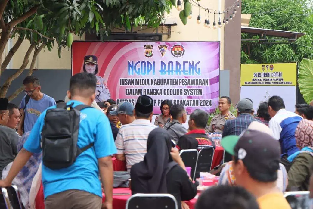 Ngopi Bareng Insan Pers, Kapolres Pesawaran Ajak Media Jaga Kondusifitas Pilkada