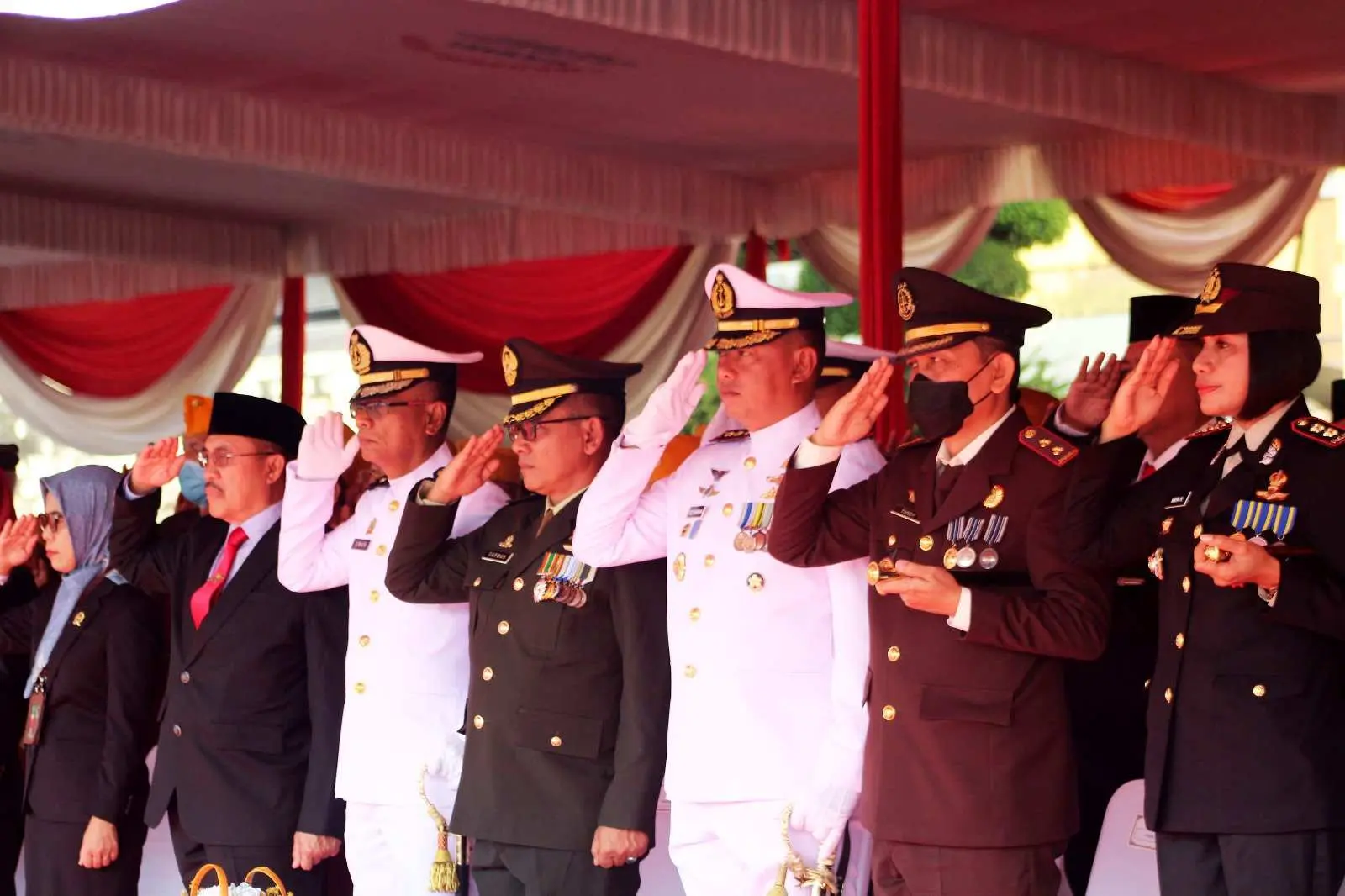 Prajurit Yonif 9 Marinir Ikuti Upacara Bendera Dalam Rangka HUT Kemerdekaan RI Ke 79