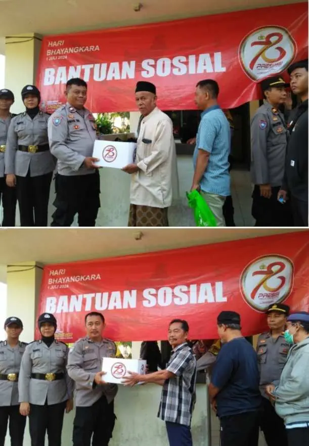 Berbagi Kebahagiaan, Polsek Pamulang Berbagi Sembako Jelang HUT Ke 78 Bhayangkara