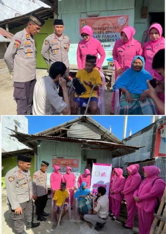 Menyongsong HUT Bhayangkara Ke-78 Polres Bima Gelar Bhakti Kesehatan Gratis