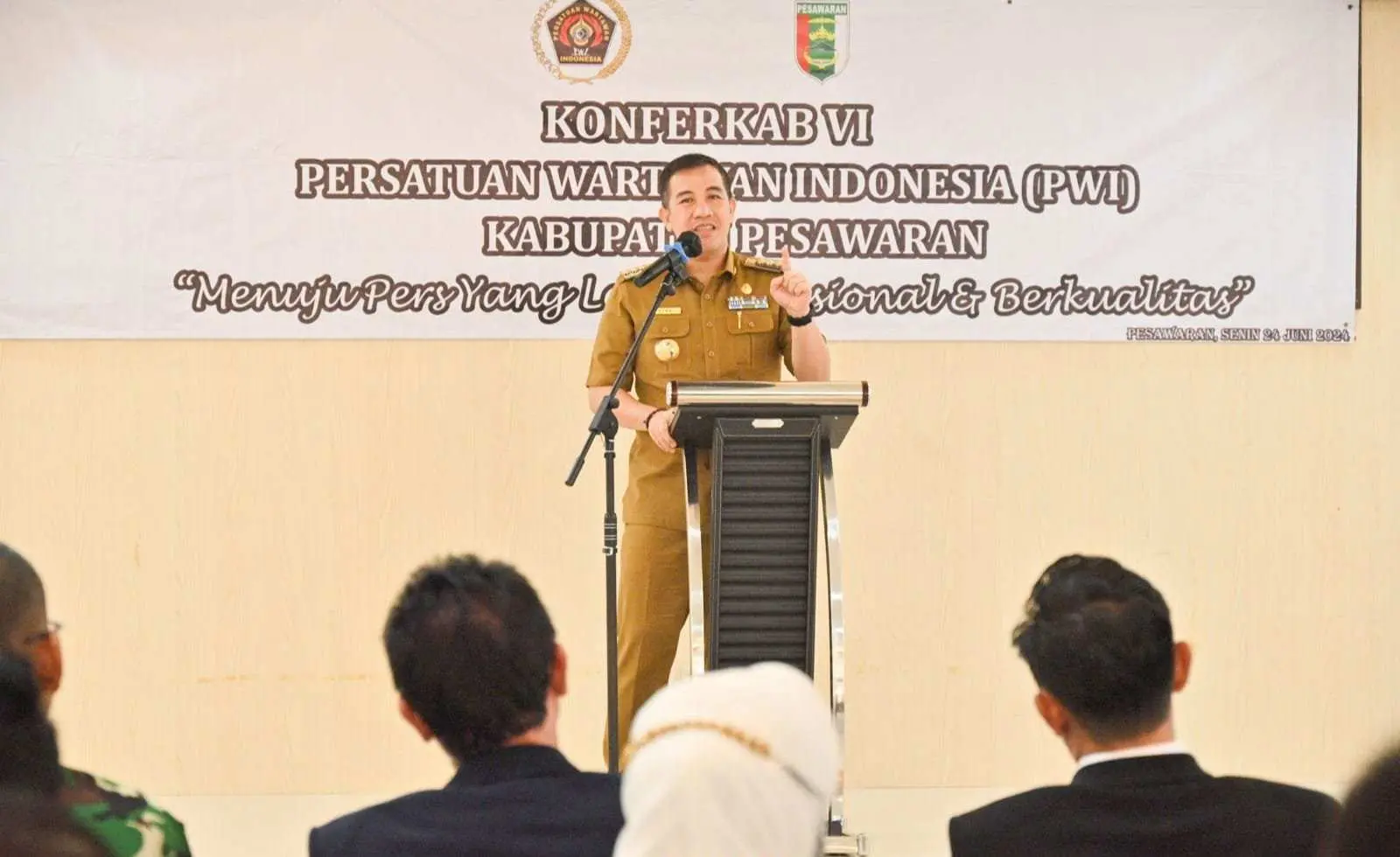 Buka Konferkab Ke-VI PWI Pesawaran, Bupati Dendi Apresiasi Keberadaan Lembaga Pers