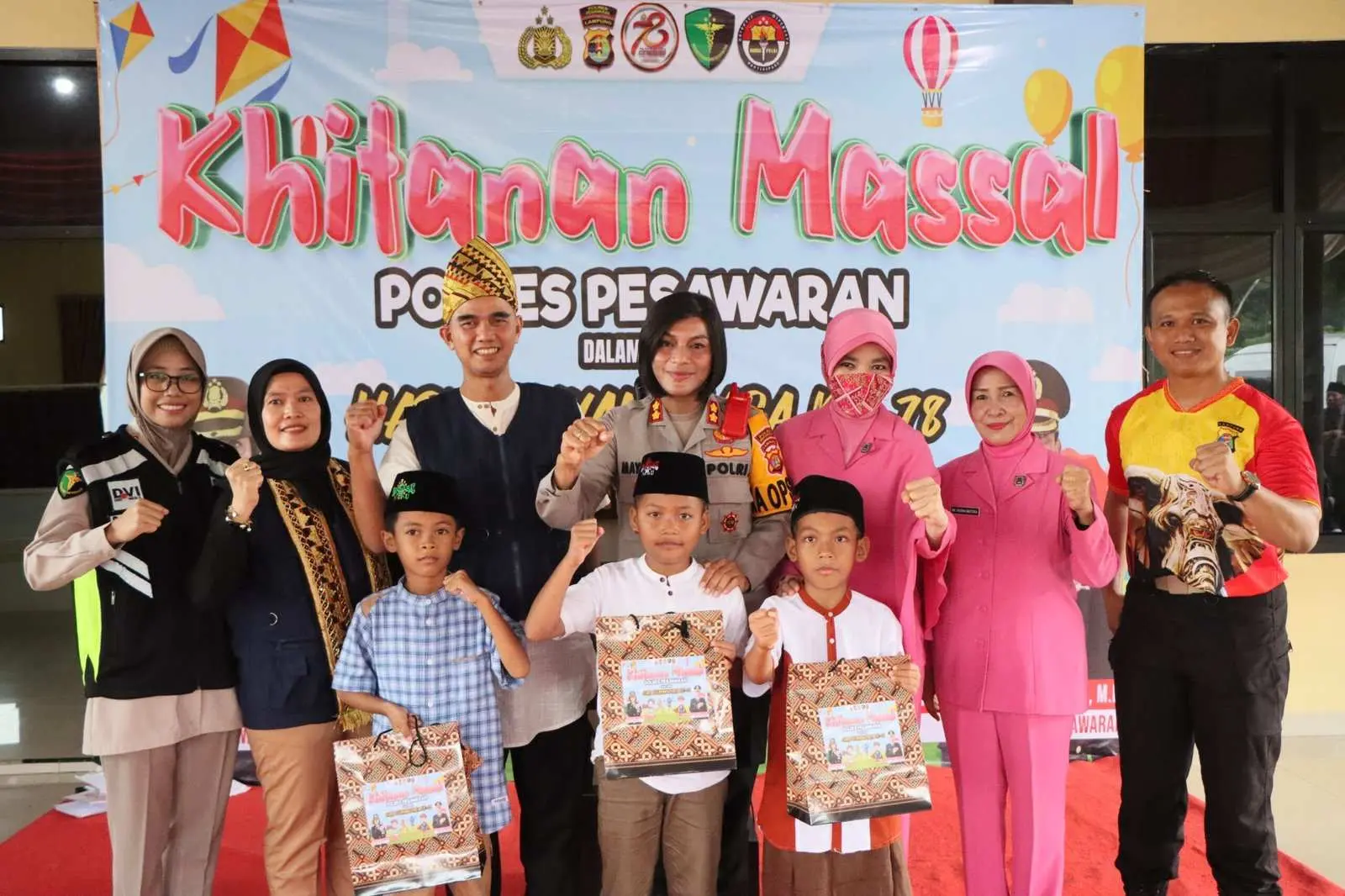 Hari Bhayangkara Ke 78, Polres Pesawaran Gelar Khitan Massal Gratis