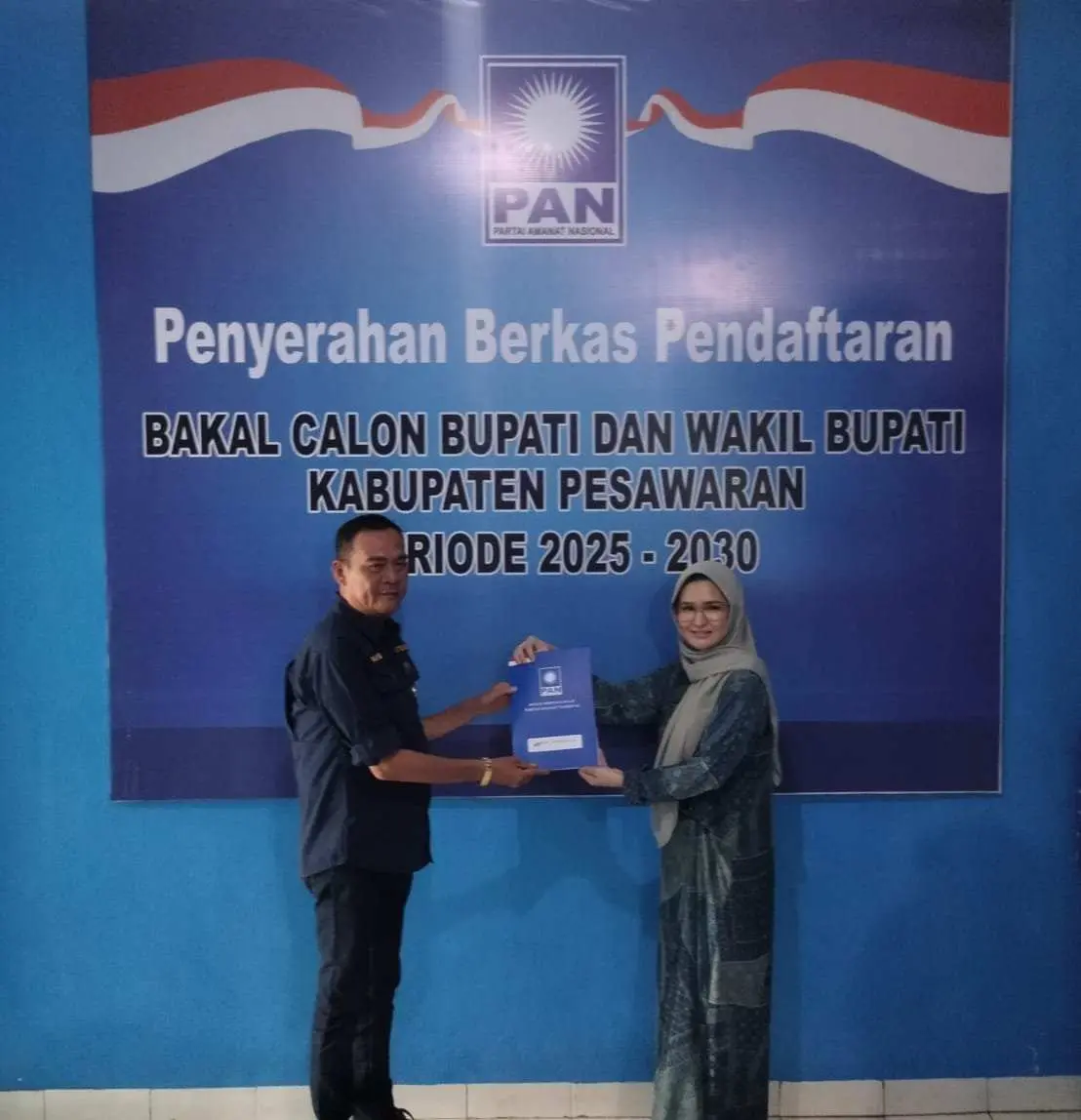 DPD PAN Pesawaran Serahkan Surat Tugas Kepada Bakal Calon Bupati Pesawaran Nanda Indira