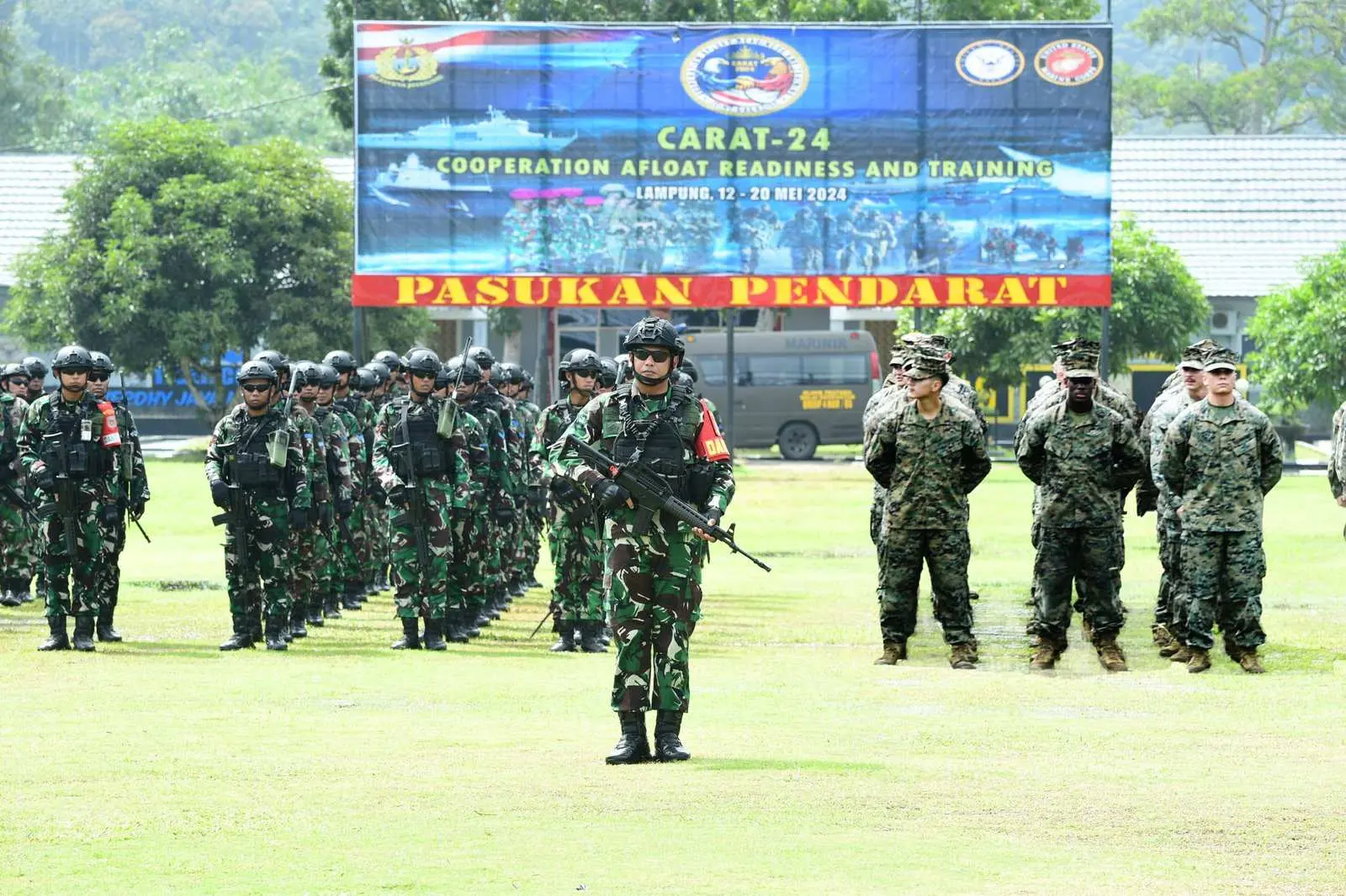 Prajurit Yonif 9 Marinir Mengikuti Pembukaan Latma Carat 2024