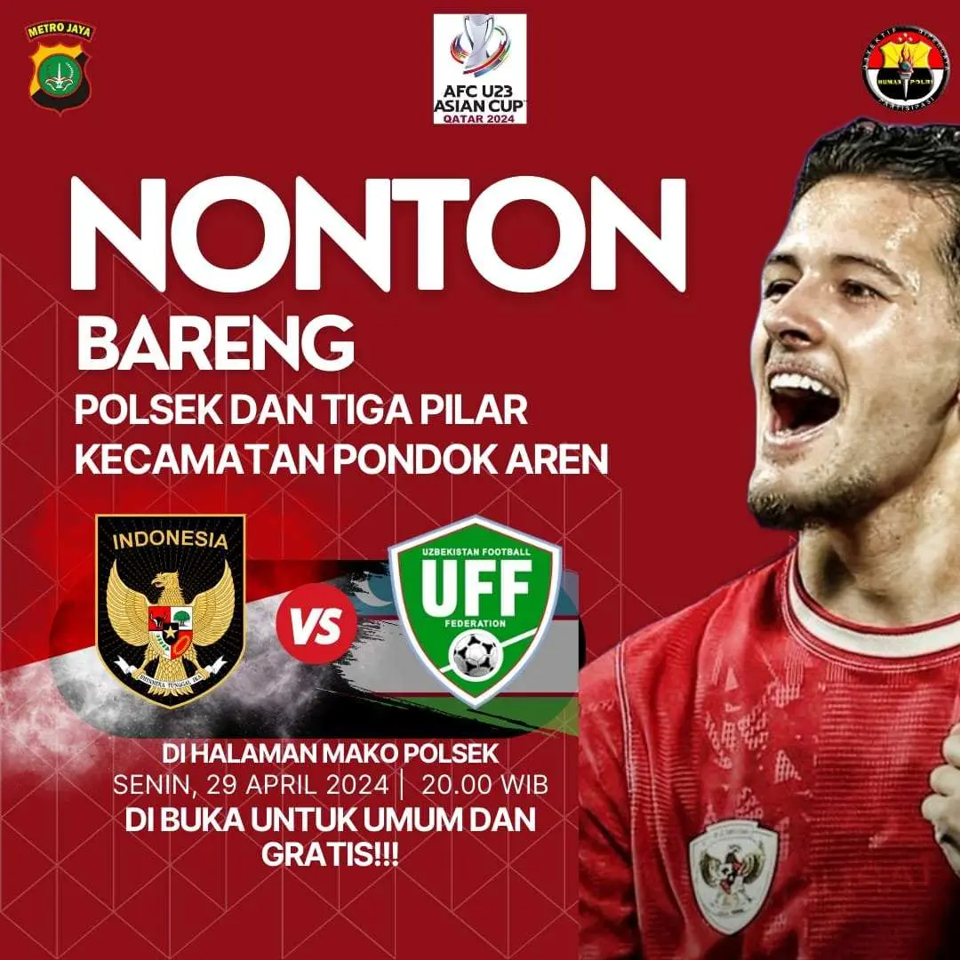 Iptu Surono, Anggota Polsek Pondok Aren, Jalin Silaturahmi dan Ajak Nobar Semifinal AFC U23
