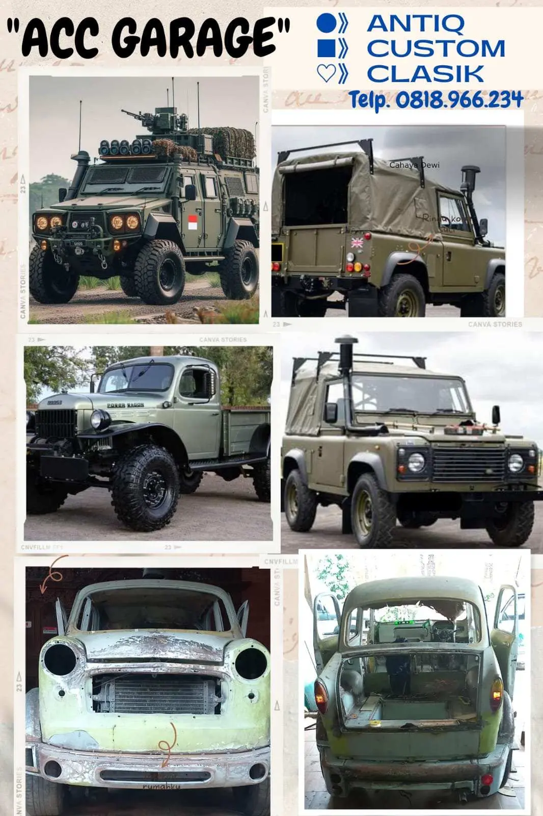 ACC Garage Tempatnya Mobil Custom, Modifikasi Mobil Antik dan Klasik