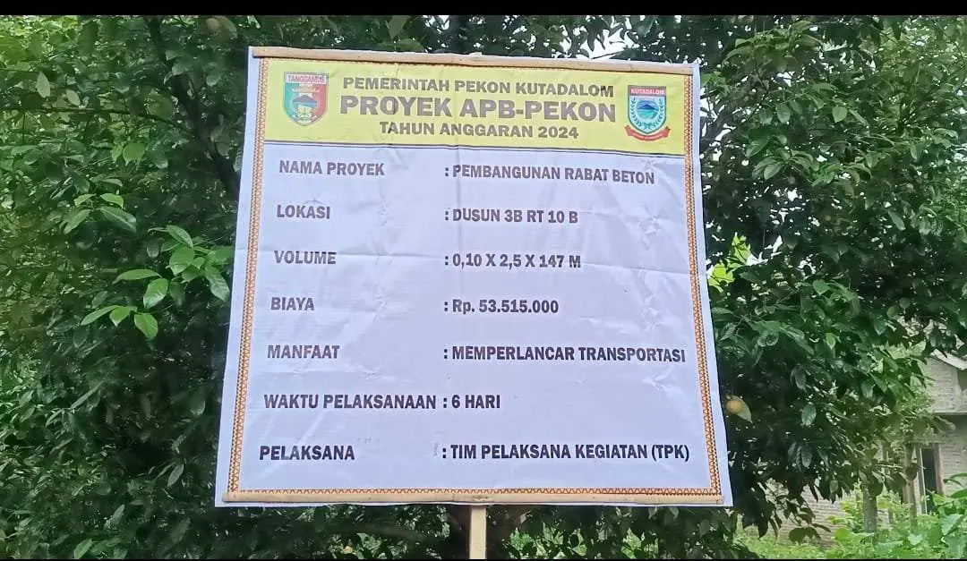 Pekon Kutadalom Realisasikan Rabat Beton Jalan Usaha Tani