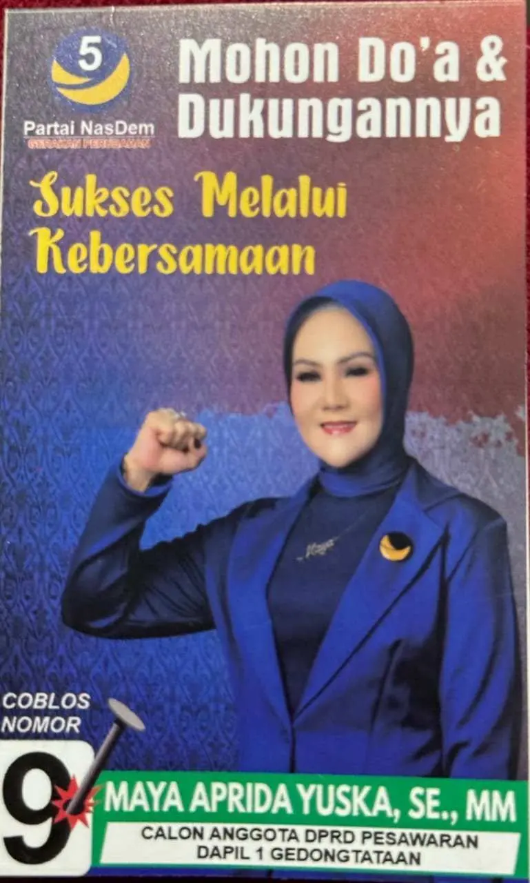 Maya Afrida Caleg Nasdem Dipastikan Melenggang Ke Parlemen DPRD Pesawaran