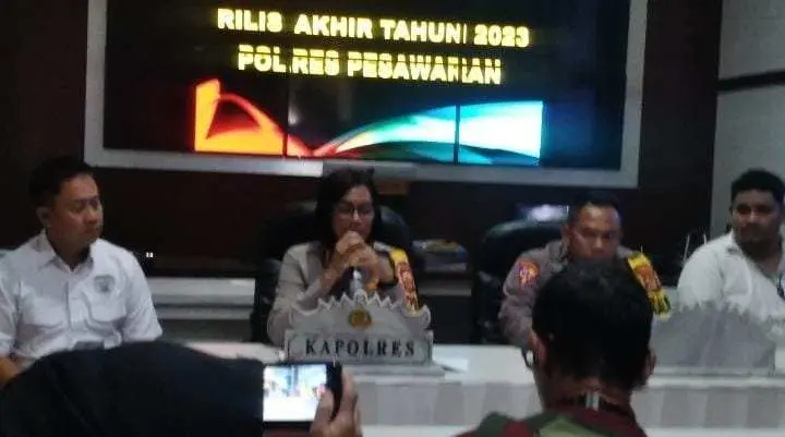 Polres Pesawaran Gelar Rilis Ahir Tahun Bersama Insan Pers