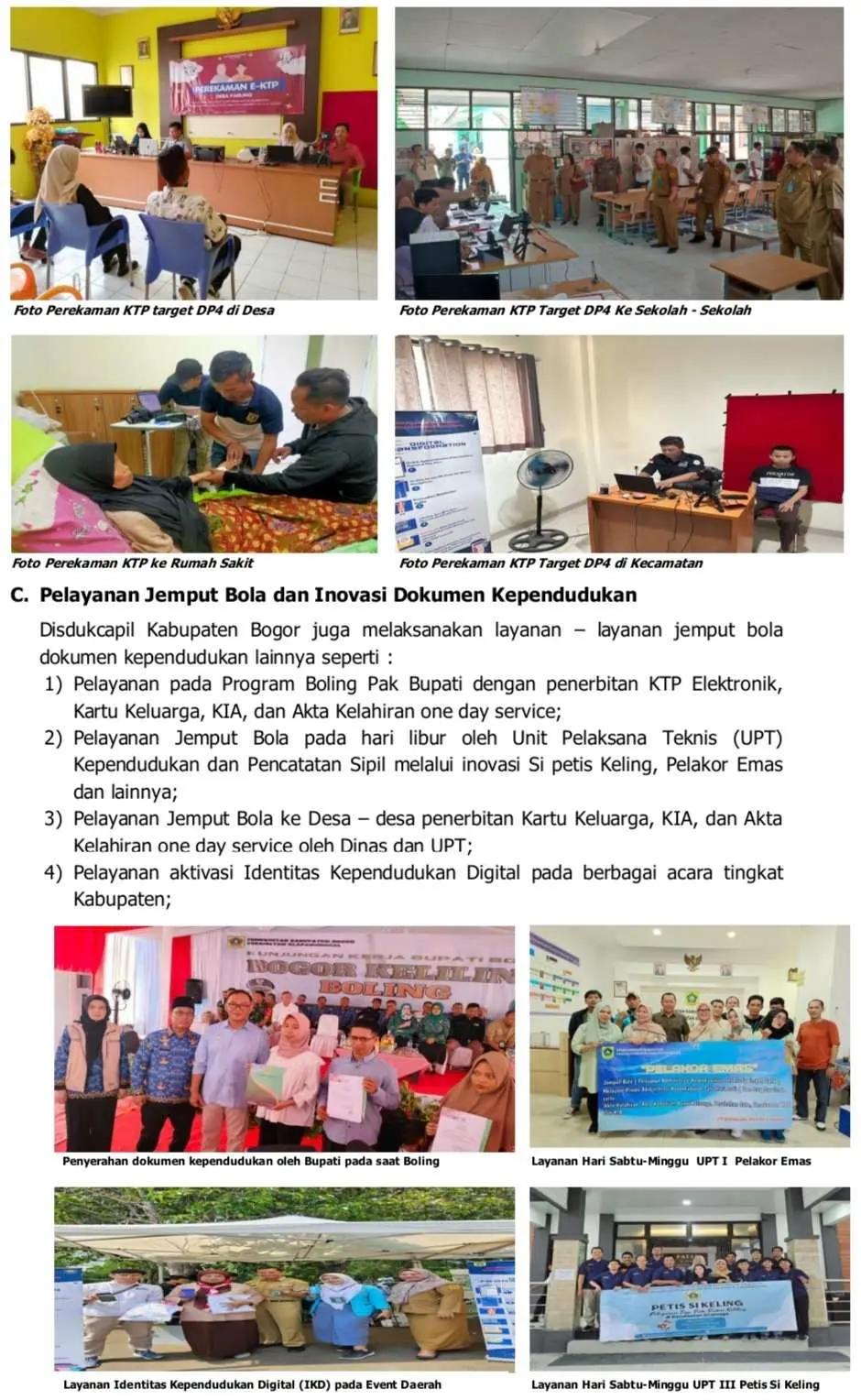 Publikasi Kinerja Dinas Kependudukan dan Catatan Sipil